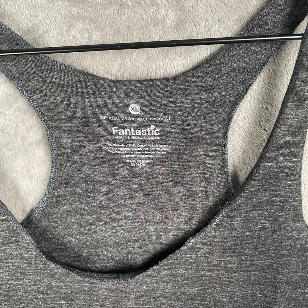 Avon Walk Breast Cancer Hope Tank Top Women’s XL Gray Rhinestone Y2K Graphic - Picture 3 of 5